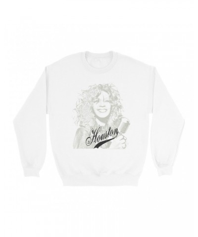 Whitney Houston Sweatshirt | Houston Sketch And Logo Design Sweatshirt $5.62 Sweatshirts