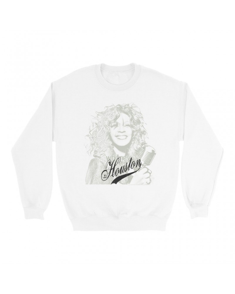 Whitney Houston Sweatshirt | Houston Sketch And Logo Design Sweatshirt $5.62 Sweatshirts