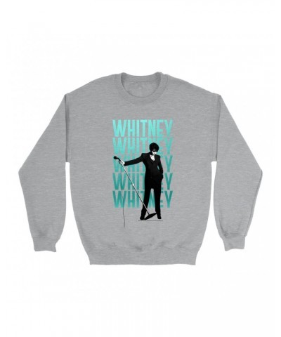 Whitney Houston Sweatshirt | Voice Music Truth Ombre Turquoise Image Sweatshirt $10.79 Sweatshirts