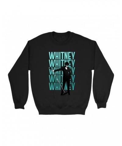 Whitney Houston Sweatshirt | Voice Music Truth Ombre Turquoise Image Sweatshirt $10.79 Sweatshirts