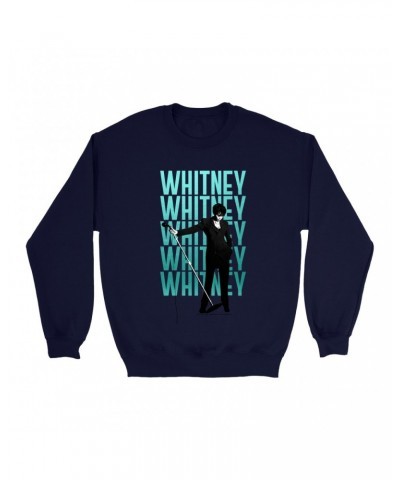 Whitney Houston Sweatshirt | Voice Music Truth Ombre Turquoise Image Sweatshirt $10.79 Sweatshirts