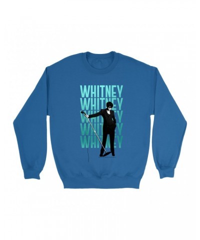 Whitney Houston Sweatshirt | Voice Music Truth Ombre Turquoise Image Sweatshirt $10.79 Sweatshirts