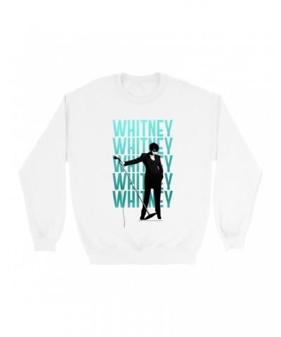 Whitney Houston Sweatshirt | Voice Music Truth Ombre Turquoise Image Sweatshirt $10.79 Sweatshirts