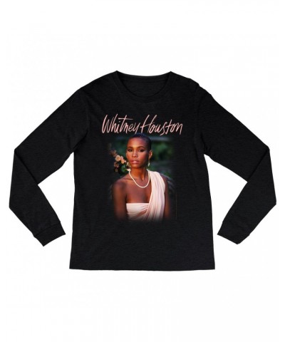 Whitney Houston Heather Long Sleeve Shirt | 1985 Album Cover Design Shirt $5.39 Shirts