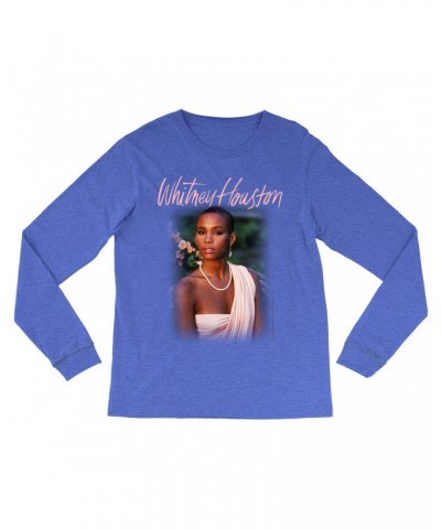 Whitney Houston Heather Long Sleeve Shirt | 1985 Album Cover Design Shirt $5.39 Shirts