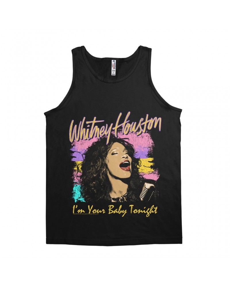 Whitney Houston Unisex Tank Top | I'm Your Baby Tonight Colorful Illustration Shirt $10.19 Shirts