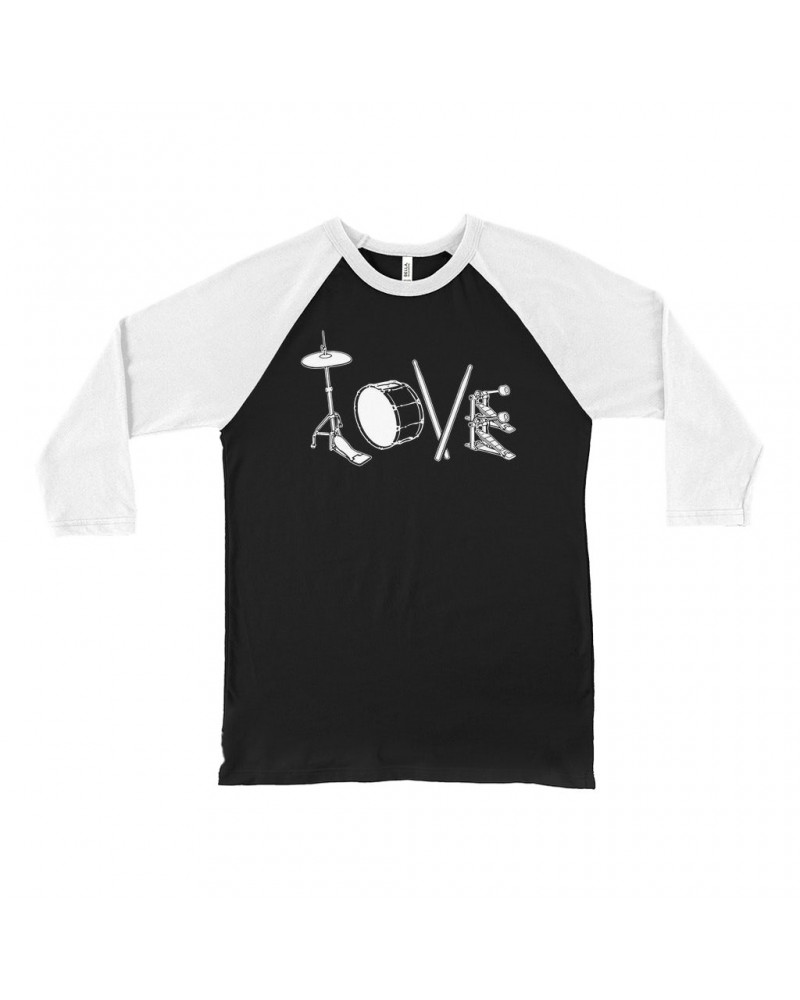 Music Life 3/4 Sleeve Baseball Tee | Drum Love Shirt $3.24 Shirts