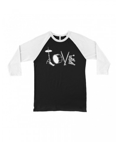 Music Life 3/4 Sleeve Baseball Tee | Drum Love Shirt $3.24 Shirts