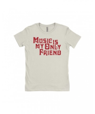 Music Life Ladies' Boyfriend T-Shirt | Music Is My Friend Shirt $7.87 Shirts