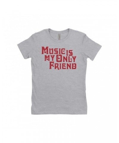 Music Life Ladies' Boyfriend T-Shirt | Music Is My Friend Shirt $7.87 Shirts