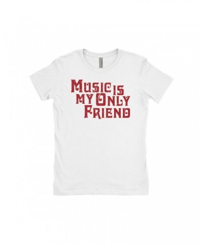 Music Life Ladies' Boyfriend T-Shirt | Music Is My Friend Shirt $7.87 Shirts