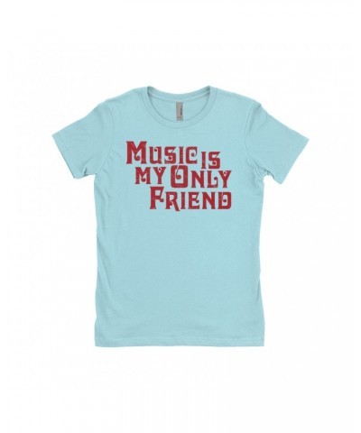 Music Life Ladies' Boyfriend T-Shirt | Music Is My Friend Shirt $7.87 Shirts