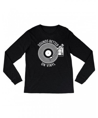 Music Life Heather Long Sleeve Shirt | Vinyl Sounds Better Shirt $8.16 Shirts