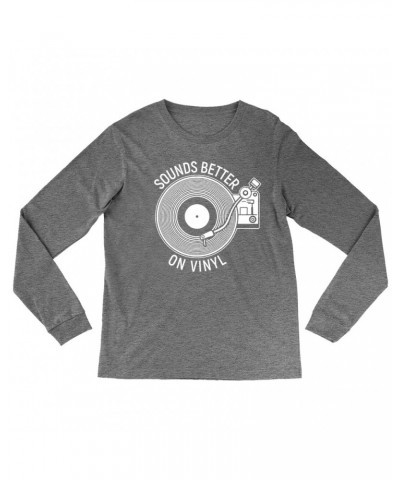 Music Life Heather Long Sleeve Shirt | Vinyl Sounds Better Shirt $8.16 Shirts