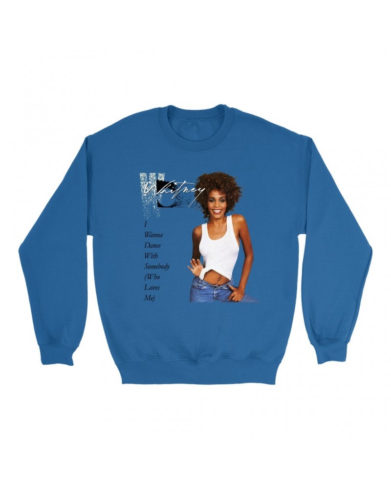 Whitney Houston Sweatshirt | I Wanna Dance With Somebody Album Cover Sweatshirt $6.82 Sweatshirts