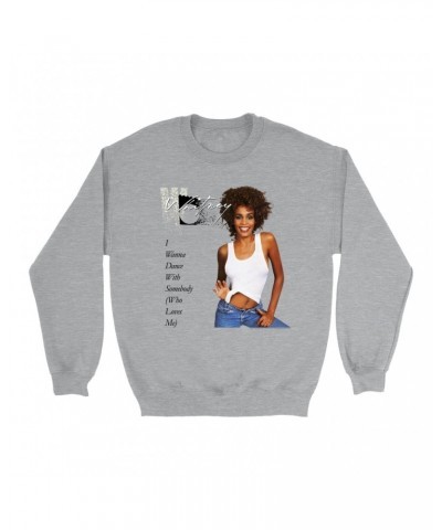 Whitney Houston Sweatshirt | I Wanna Dance With Somebody Album Cover Sweatshirt $6.82 Sweatshirts