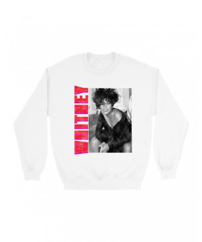 Whitney Houston Sweatshirt | Whitney Pink And Red Design Distressed Sweatshirt $7.02 Sweatshirts