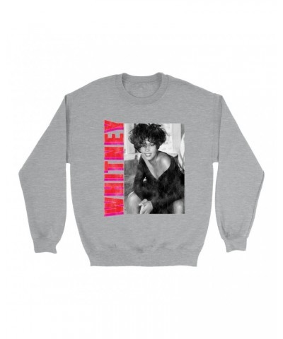 Whitney Houston Sweatshirt | Whitney Pink And Red Design Distressed Sweatshirt $7.02 Sweatshirts