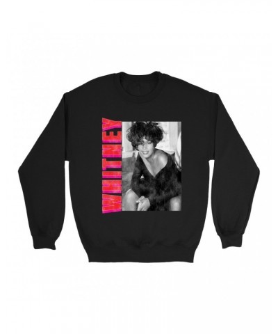 Whitney Houston Sweatshirt | Whitney Pink And Red Design Distressed Sweatshirt $7.02 Sweatshirts