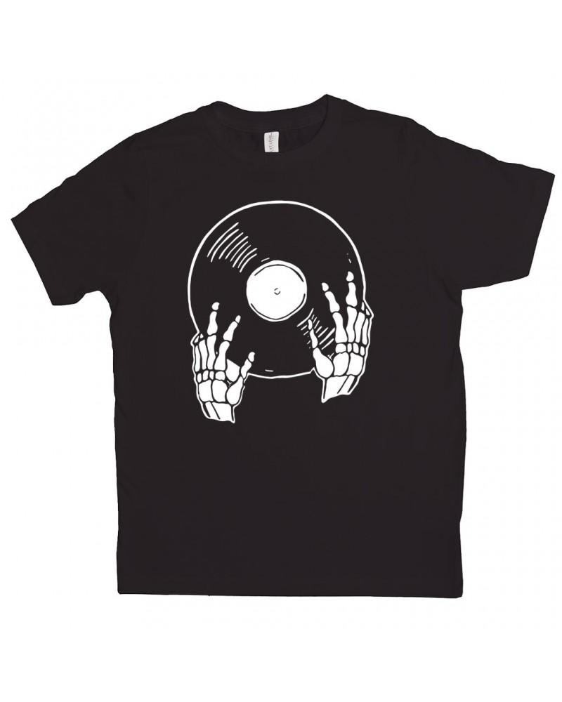 Music Life Kids T-shirt | Skeletons Spin Vinyl Too Kids Tee $10.55 Kids