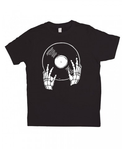 Music Life Kids T-shirt | Skeletons Spin Vinyl Too Kids Tee $10.55 Kids