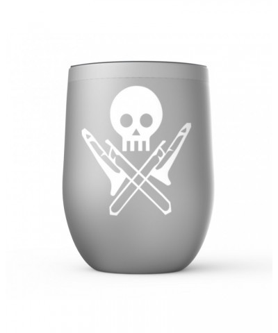 Music Life Wine Tumbler | Skull And Trombones Stemless Wine Tumbler $12.05 Drinkware