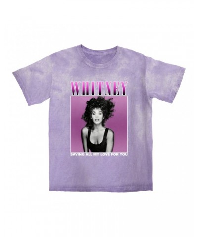 Whitney Houston T-shirt | Saving All My Love For You Ombre Purple Design Color Blast Shirt $9.16 Shirts