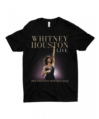 Whitney Houston T-Shirt | Greatest Performances Live Album Cover Shirt $7.21 Shirts