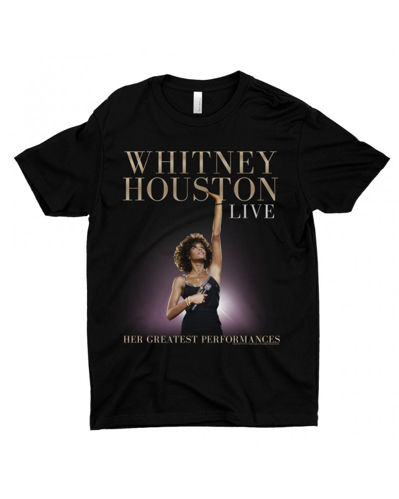 Whitney Houston T-Shirt | Greatest Performances Live Album Cover Shirt $7.21 Shirts