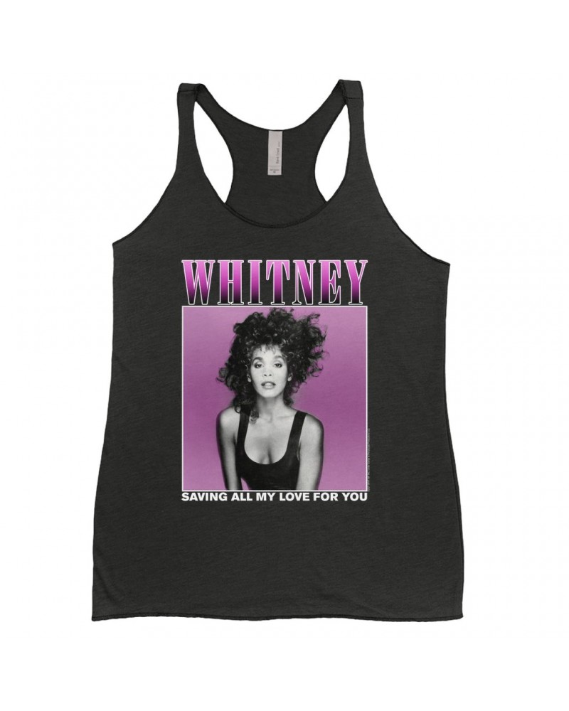 Whitney Houston Ladies' Tank Top | Saving All My Love For You Ombre Purple Design Shirt $6.45 Shirts