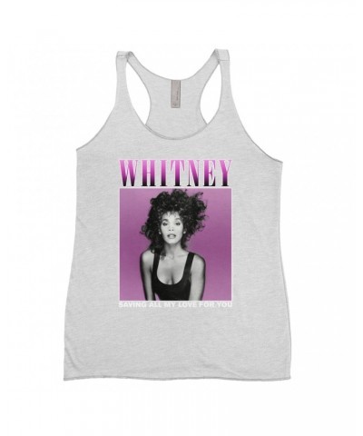 Whitney Houston Ladies' Tank Top | Saving All My Love For You Ombre Purple Design Shirt $6.45 Shirts